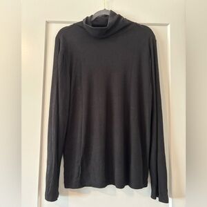 LOFT Charcoal Ribbed Knit Top XL